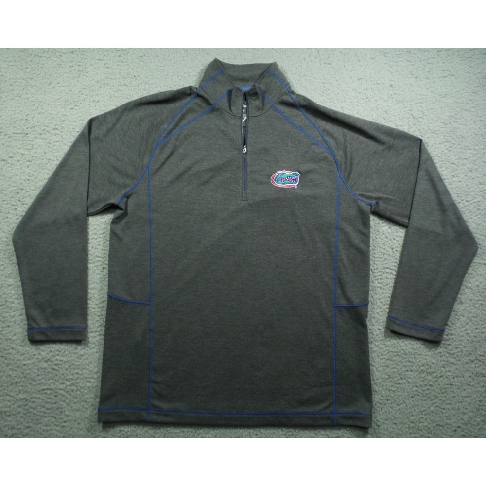 University Of Florida Gators Sweater Mens Size Small Gray 1/4 Zip Tommy Bahama
